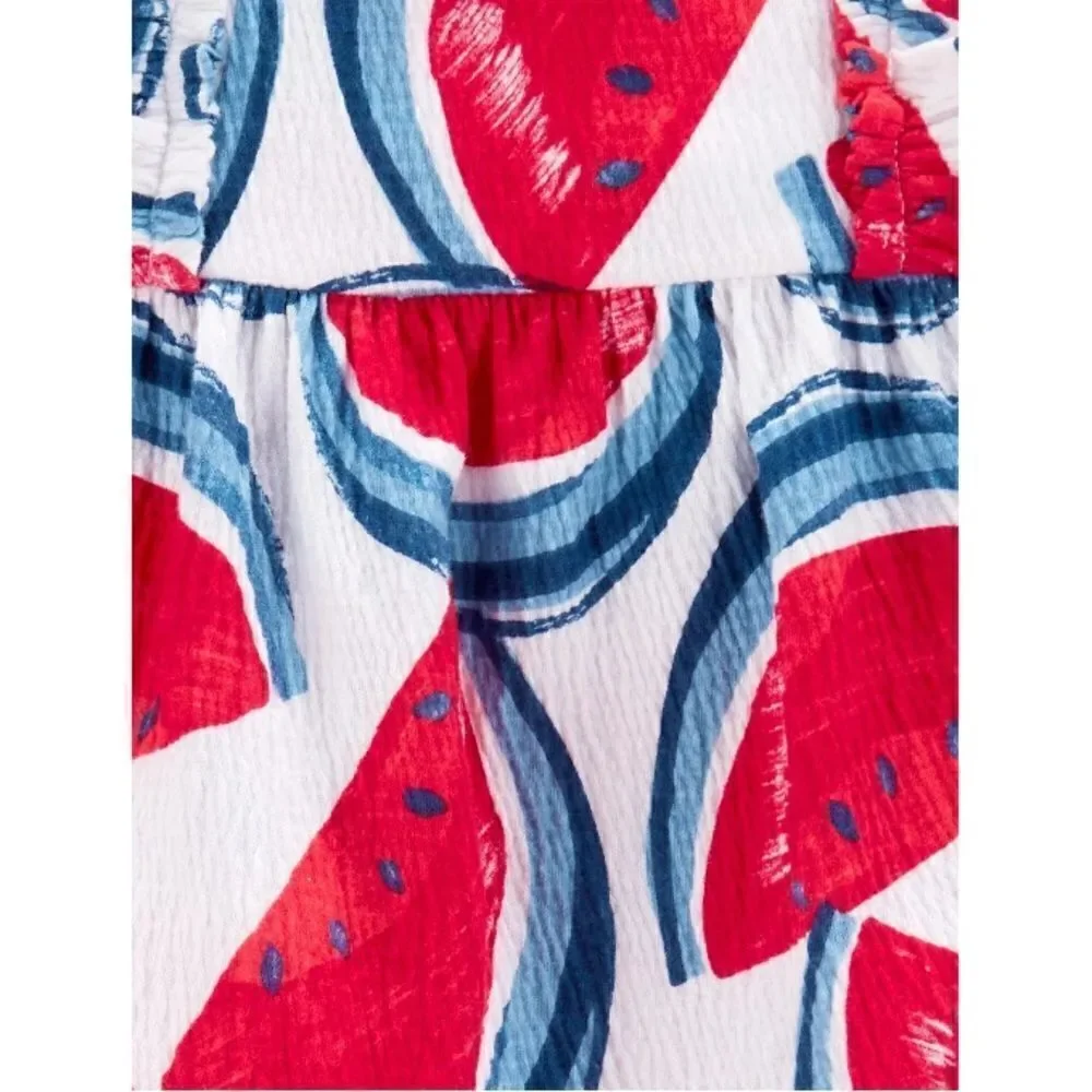 Baby Girl Patriotic Watermelon Summer Outfit Shorts Set, 2-Piece, Size 0-3M